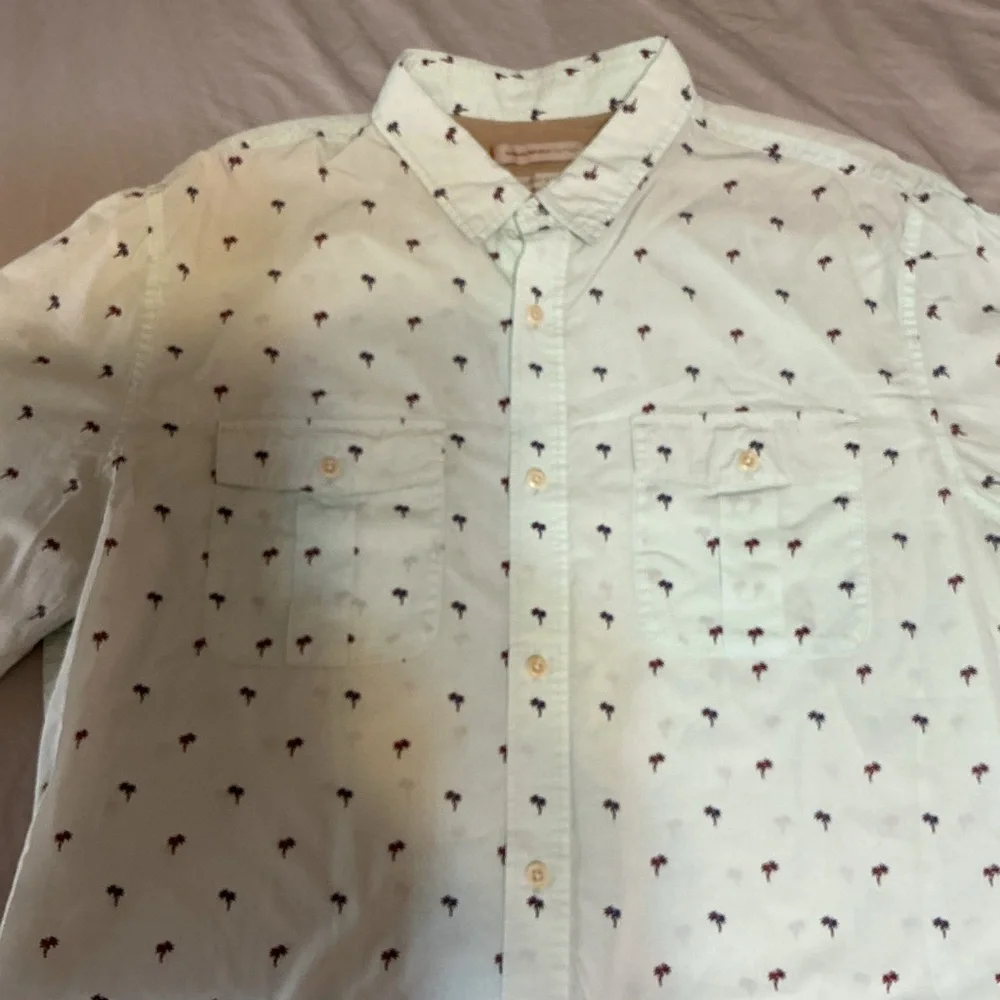 Banana Republic Men’s ‎ Tall Slim Fit Palm Tree Print Button Down Shirt XL